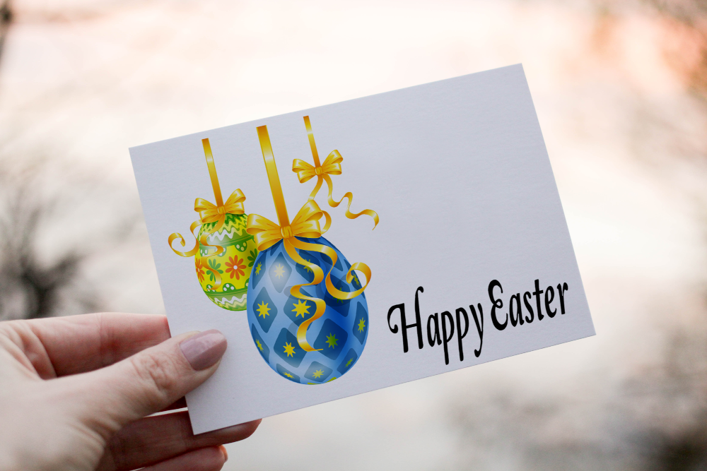 Happy Easter Egg Card, Custom Egg Easter Card